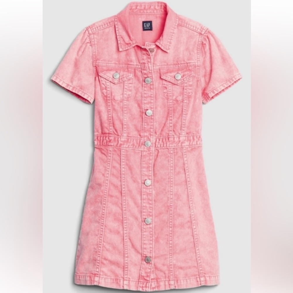 GAP girls pink denim dress -Barbie!